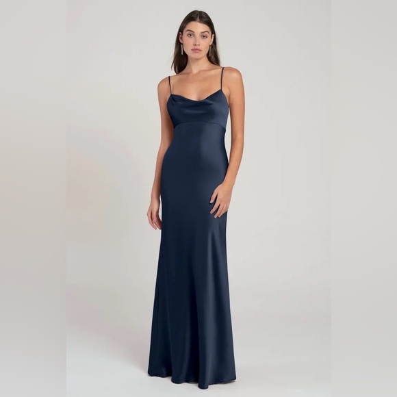 Jenny Yoo Addison Cowl Neck Satin Bridesmaid Dress